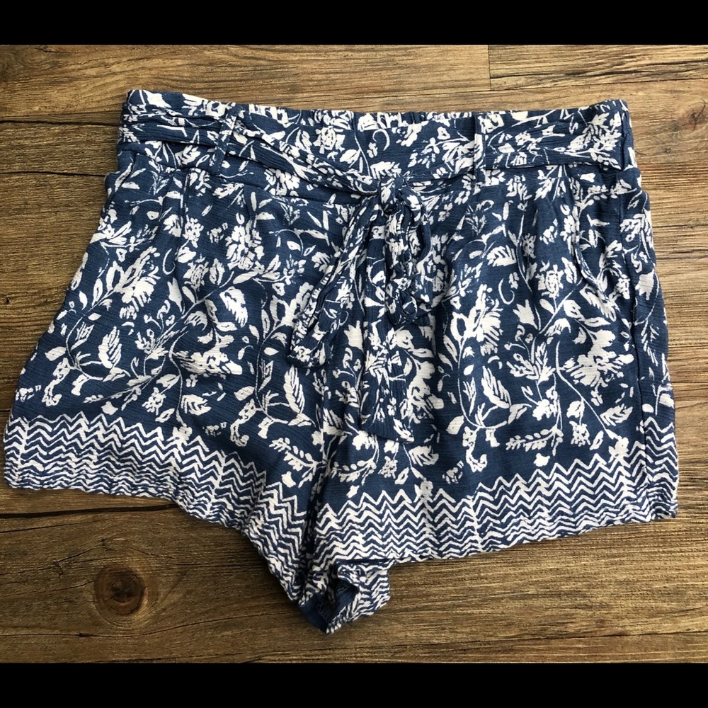 Blue and white Flowy shorts